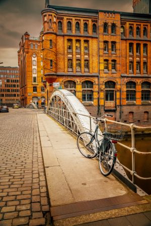 Die Wandrahmsfleet-Brücke in der Speicherstadt.