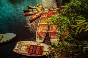 Boote im Mühlenteich.